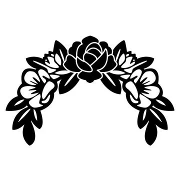 Flower Leaf Wreath Stock Illustration