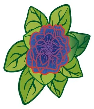 Flower with leaves. Stock Illustration