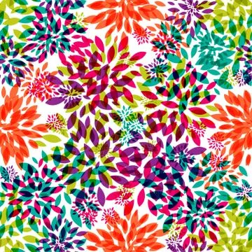 Flower Leaves Seamless Pattern Background Vector Illustration イラスト素材