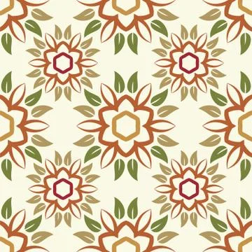 Flower leaves seamless pattern Stock Illustration