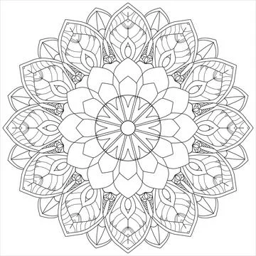 Flower with leaves vector on white. Stock-Illustration