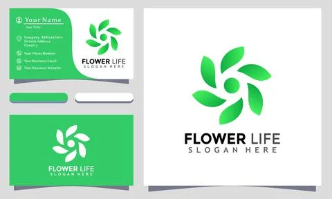 Flower Life logo Designs vector illustration, Business card template イラスト素材