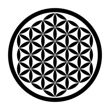 Flower of Life pattern, ageometric figure and ancient symbol Stock Illustration