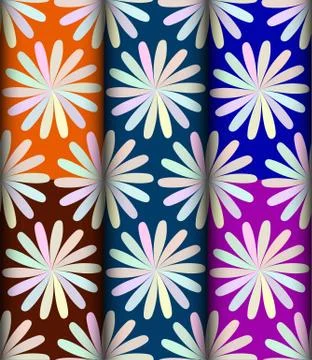 Flower light pattern pack Illustrazione stock