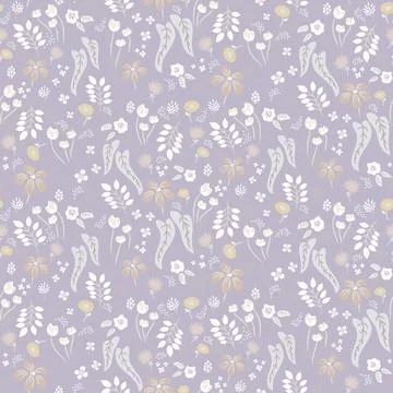 Flower lilac pattern soft muted background with meadow flowers Illustrazione stock