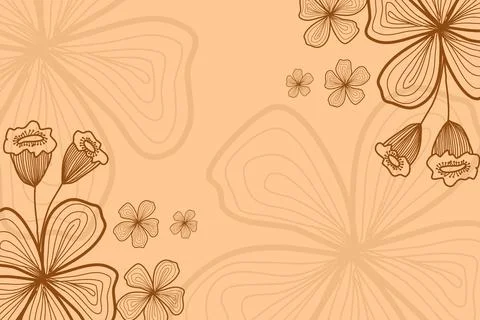 Flower Line Art Background Vector Stock Illustration