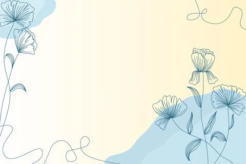Flower Line Art Background Vector Stock Illustration