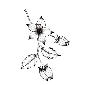 Flower line art illustration Stock Illustration