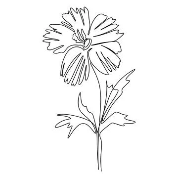 Flower line art isolated vector Illustrazione stock