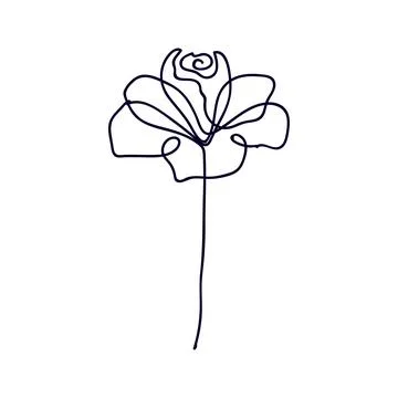 Flower line art vector design Stock Illustration