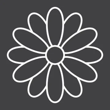 Flower line icon, easter and holiday, nature sign 스톡 일러스트