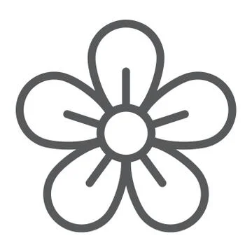 Flower line icon, easter and summer, floral sign, vector graphics, a linear Stock Illustration