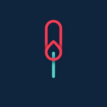 Flower linear logotype Stock Illustration