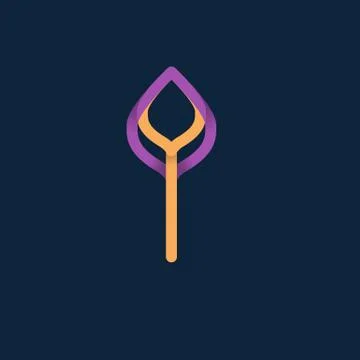 Flower linear logotype Stock Illustration