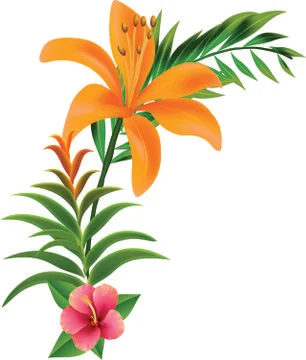 Flower live green background Stock Illustration