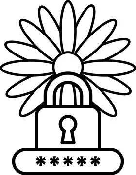 A flower with a lock on it Stock Illustration