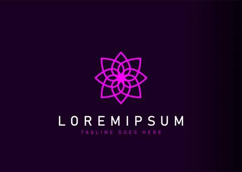 Flower logo design. Icon vector illustration of A rotating leaf that also res 스톡 일러스트