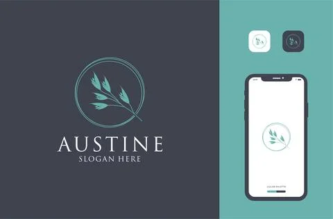 Flower logo design premium vector Stock Illustration