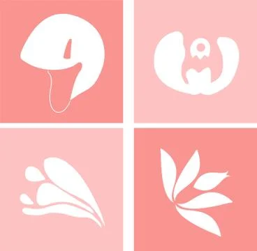 Flower Logo Set Stock Illustration