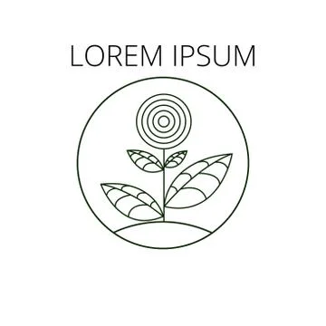 Flower. Logo template. Linear design. Stock Illustration Stock Illustration