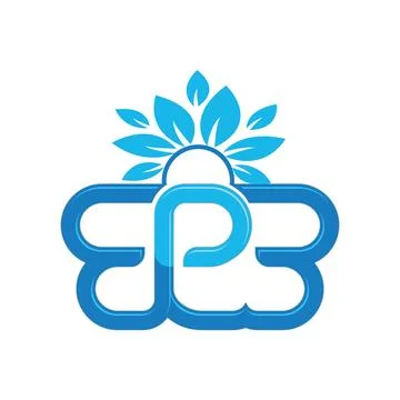 Flower logo vector design illustration  letter p logo icon Illustrazione stock