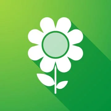 Flower long shadow icon Stock Illustration