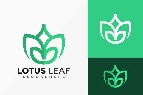 Flower Lotus Leaf Logo Vector Design. Abstract emblem, designs concept, logos Stock Illustration