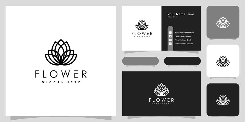 Flower Lotus Logo design vector template Stock Illustration