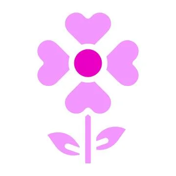 Flower love icon solid duocolor pink colour mother day symbol illustration. 스톡 일러스트