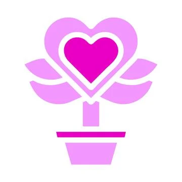 Flower love icon solid duocolor pink colour mother day symbol illustration. Stock Illustration