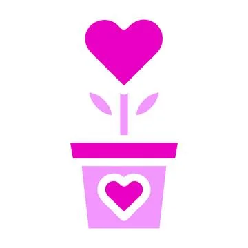 Flower love icon solid duocolor pink colour mother day symbol illustration. Stock Illustration