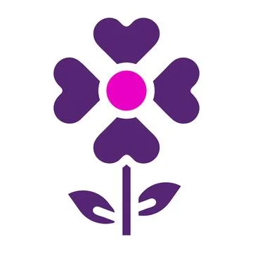 Flower love icon solid duocolor pink purple colour mother day symbol illust.. 스톡 일러스트