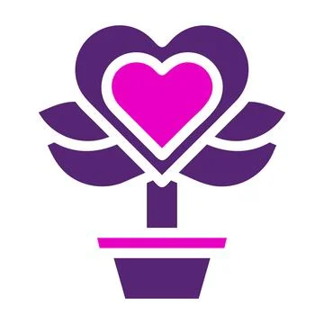 Flower love icon solid duocolor pink purple colour mother day symbol illust.. イラスト素材
