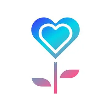 Flower love icon solid gradient red purple blue colour mother day symbol il.. 库存插图