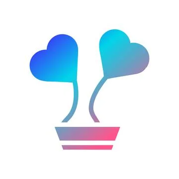 Flower love icon solid gradient red purple blue colour mother day symbol il.. 库存插图