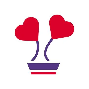 Flower love icon solid red purple colour mother day symbol illustration. 스톡 일러스트