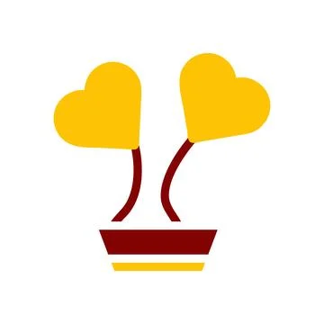 Flower love icon solid red yellow colour mother day symbol illustration. 스톡 일러스트