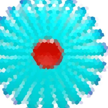 Flower low poly hexagon style vector mosaic background Stock Illustration