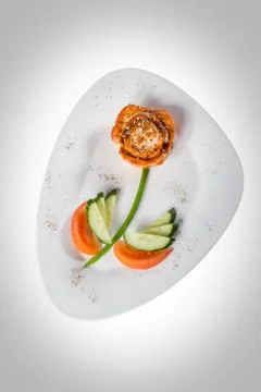 Flower made of different vegetables Stock Photos