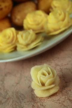Flower made from a potato Stock Photos