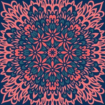 Flower Mandala. Abstract background. Stock Illustration