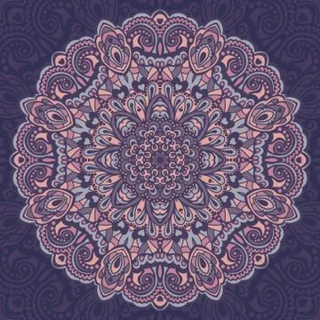 Flower Mandala. Abstract element for design Stock Illustration