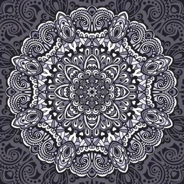 Flower Mandala. Abstract element for design Stock Illustration