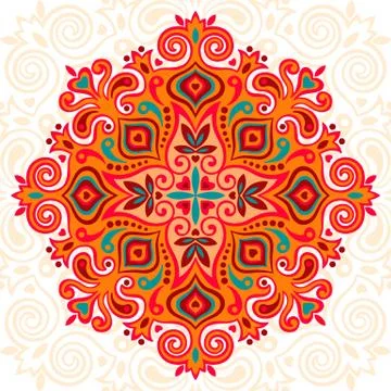Flower Mandala. Abstract element for design Stock Illustration