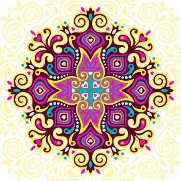 Flower Mandala. Abstract element for design Stock Illustration