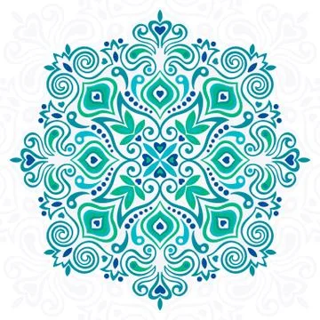 Flower Mandala. Abstract element for design Stock Illustration