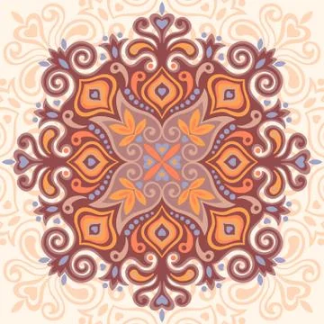 Flower Mandala. Abstract element for design Stock Illustration