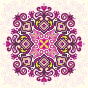 Flower Mandala. Abstract element for design Stock Illustration
