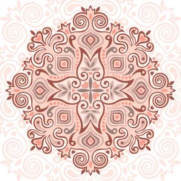 Flower Mandala. Abstract element for design Stock Illustration