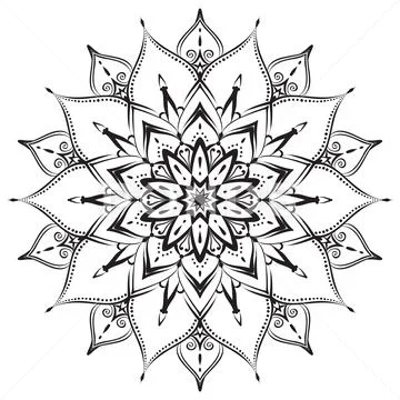 Simple Mandala Shape for Coloring. Vector Mandala. Floral. Flower